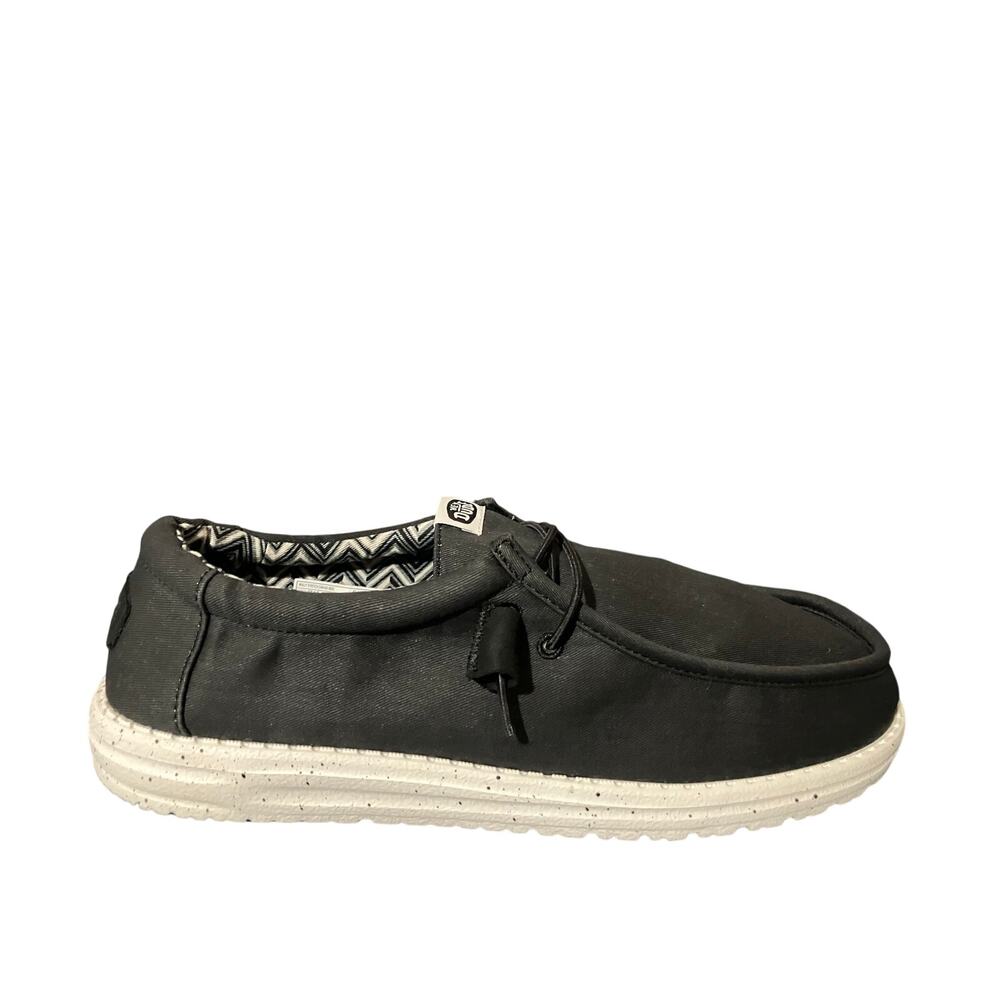 Hey Dude Wally Stretch Canvas Wide EE Dark Grey Loafers Men 12 NWT